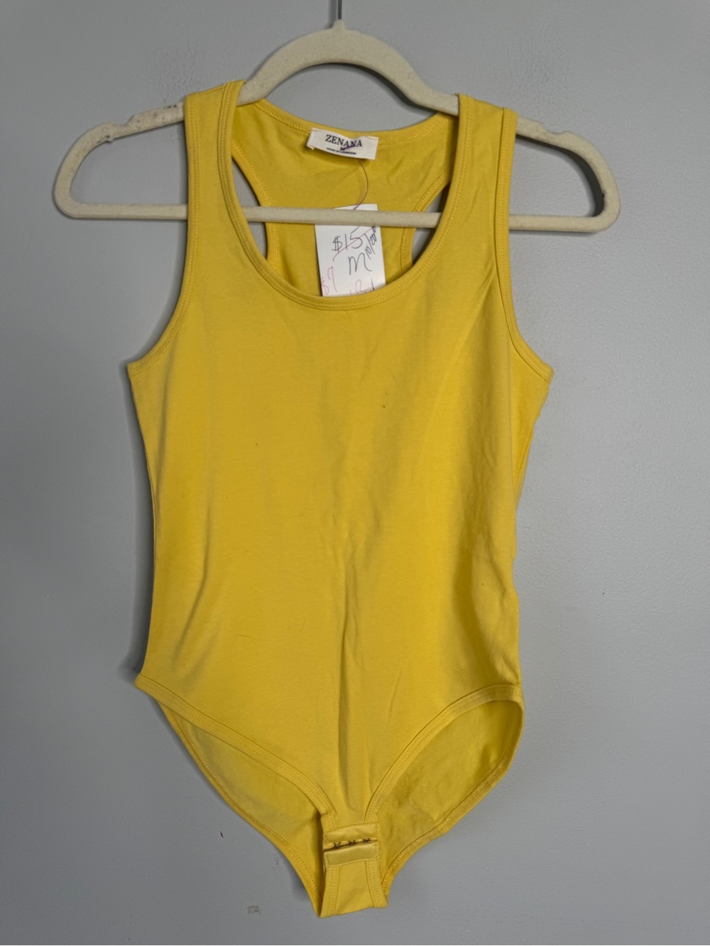 Zenana Outfitters Yellow Sleeveless Scoop Neck Bodysuit